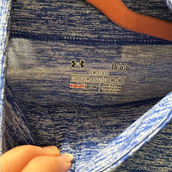 Under Armour Blue Long Sleeve 1/4 zip Pullover, men’s large - Picture 2 of 5